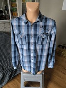 Camp David koszula męska w kratę L niebieska długi rękaw 