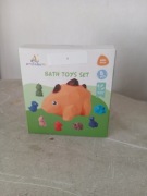 zestaw zabawek do kąpieli marki Akuku, model Dinusie, składający się z 8