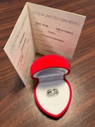 Pierścionek z białego złota z diamentami - 0,04 ct - próba 585