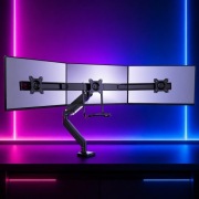 ALBERENZ Uchwyt biurkowy ramię na 3 monitory do 27" i 3x6kg USB AUX