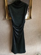 Długa czarna sukienka modelujące blink blink welur cyrkonie