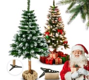 CHOINKA SZTUCZNA SOSNA NA PNIU DIAMENTOWA OŚNIEŻONA 180 CM JAK ŻYWA GĘSTA