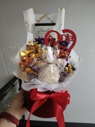 Welurowy flowerbox dzień babci urodziny świece sojowe