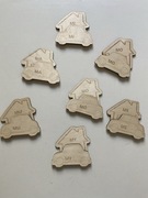 Drewniane tabliczki z sylabami do nauki czytania - Auto i garaż (MA)