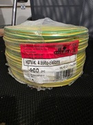 Kabel linka jednożyłowy LGY 4mm2 H07V-K 750V linka żółto-zielony 100m.