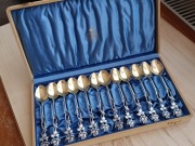 POSREBRZANE ŁYŻECZKI DO KAWY FILIŻANKI FINLANDIA RÓŻA