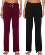 Spodnie piżamowe damskie z modalu XS 2szt Jinshi bordowe i czarne