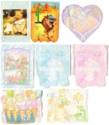 Kolekcjonerskie karteczki notesikowe lata 90 misie miś lew kwiaty pejzaż