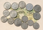 10 20 50 100 zł 1975 1976 1981 itp.  zestaw 15 monet + 1 banknot  PRL 