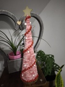 Nowa choineczka ozdobna 34 cm róż