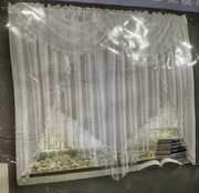 Elegancka NOWA FIRANKA WOAL BIAŁY GŁADKI 400/180 gipiurą