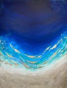 Grantowa abstrakcja - duży obraz abstrakcyjny ocean - 70x90 cm