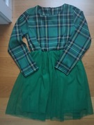 Sukienka zielona krata 14 lat 
