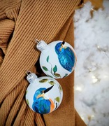 Bombki z motywem ptaków – ręcznie malowane – szkło 6 cm – ozdoby świąteczne