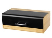 ZESTAW CHLEBAK METALOWY DREWNO BAMBUSOWE POJEMNIKI KAWA HERBATA SÓL CUKIER