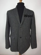 Marynarka GAP L szara grafitowa w jodełkę tweedowa wełna smart unisex