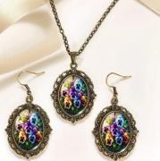 Zestaw biżuterii w kolorze starego złota Vintage Nowe