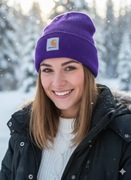 ZIMOWA WYPRZEDAŻ Czapka Zimowa Carhartt Beanie - fioletowa