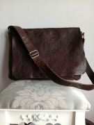 Męska skórzana torba na ramię brązowa