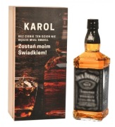 Skrzynka na 1L Jack Daniels WHISKEY | Zaproszenie dla świadka na ślub