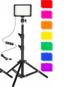 Lampa fotograficzna led dioda +statywy+ kolorowe filtry
