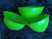 Dwie miski sitko durszlak zielone 24 - 26 - 28 cm