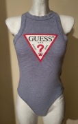Oryginalne body Guess XS niebiesko białe paski luxury Basic styl marynarski