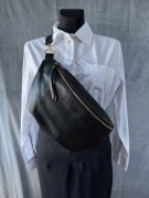 Nerka torebka czarna skóra naturalna Włoska - nowa