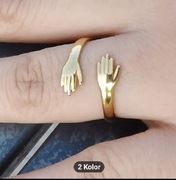 Regulowany Pierścionek Embrace - Złoty Design 