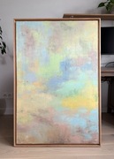 Duży abstrakcyjny obraz olejny na płótnie 120x80