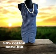 Fundamentals tunika sukienka w groszki kropeczki S/M 95% bawełna niebieska