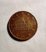 Włochy, 5 Euro Cent, 2002, Rome, Miedź