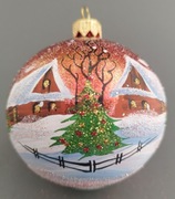 Bombka choinkowa szklana ręcznie malowana 10cm. 