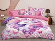 Pościel dziecięca jednorożec bawełna satynowa 160x200 +2 poduszki 