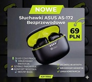 Słuchawki Bluetooth Asus AS-172|Voice Assistant|36h Pracy|TWS|Etui Ładujące