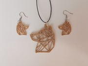 Komplet biżuterii ażurowy EKO wzór 3d NOWOŚĆ– WILK