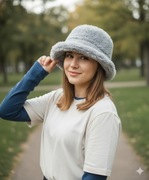 Puszysta czapka panama, ręczne robioną