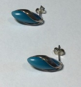 Kolczyki srebrne pr. 925 damskie kamień turkus 