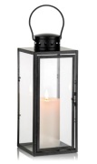 NUPTIO czarna latarnia metalowa 35 cm świecznik ogrodowy