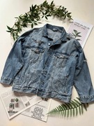 Jeansowa kurtka oversize z dziurami S H&M