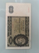 Banknot Polska 500 zł 1940 Morskie Oko góry Tatry Góral 
