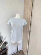 T-shirt damski niebieski La Manuel złote logo bawełna S M L