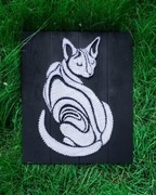 Kot Obraz String Art Rękodzieło 60x50cm