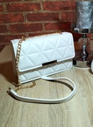 Torebka damska na ramię ecru klasyczna