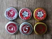 Starsze kapsle czeskie piwne Gambrinus zestaw 6 sztuk