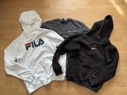 3 bluzy rozmiar S Nike Champion Fila czarna szara biała