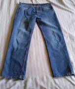 Pierre Cardin 32R niebieskie przecierane jeansy