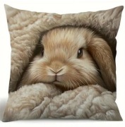Poszewka na poduszkę, realistyczny królik 40x40cm (wysyłka 12h)