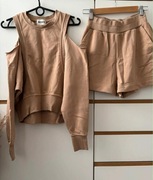 Komplet damski Mosquito rozmiar S szorty bluza beżowy