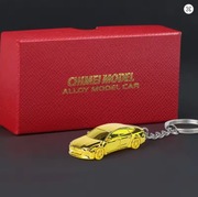 Brelok Audi RS7 Złoty Metalowy dla fana motoryzacji Sportowe Auto